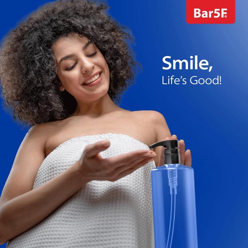 Bar5F Empty Shampoo Bottles with Pumps (32oz/1Liter/Large) BPA-Free PETE1 Plastic Bottle Crystal-Clear (Pack of 6)