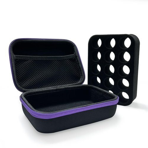 AFMNQZ Essential Oils Case Glass Bottle Hard Round Carrying Case Storage Bag for 5ml 10ml Roller Bottles Spray Bottle Oil Vial Bottles