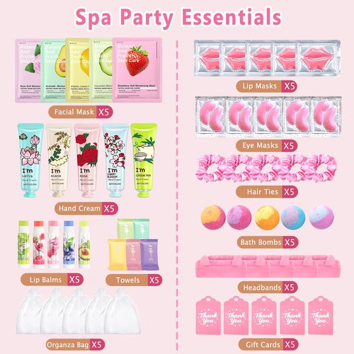 55PCS Spa Skincare Set for Kids,Spa Party Favors Supplies For Teens 10-12, Easter Basket Stuffers, Small Gifts, Galentines Gifts,Bulk Gift For Girls Ages 8-12