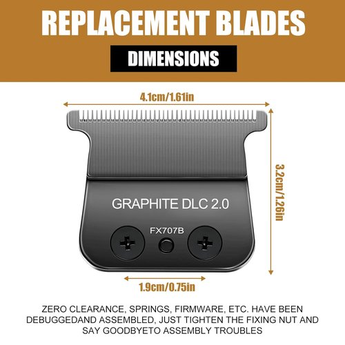 BaByliss Pro Replacement Blade - DLC 2.0 Compatible with FX787 & FX726 Hair Trimmers | Black