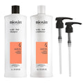 Nioxin Shampoo & Conditioner Liter Duo Set - Strengthen Natural, Colored & Damaged Hair | Systems 1-4 with Pumps Included