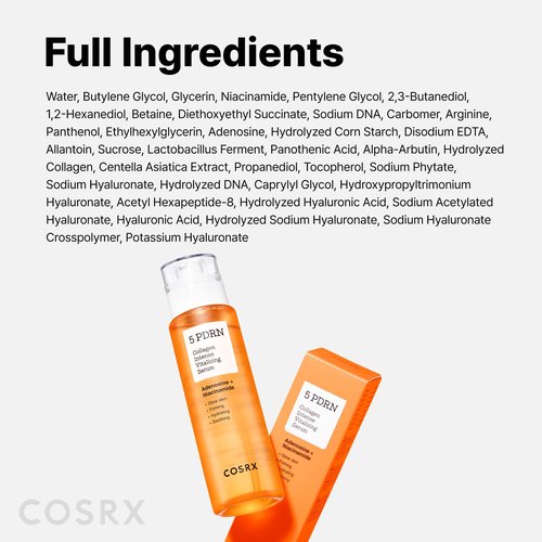 COSRX 5 PDRN Collagen Intense Vitalizing Serum - Korean Serum for Skin Firming & Glowing with Salmon DNA, Centella, Lactobacillus PDRN & Collagen, Korean Skin Care (3.38 fl.oz.)