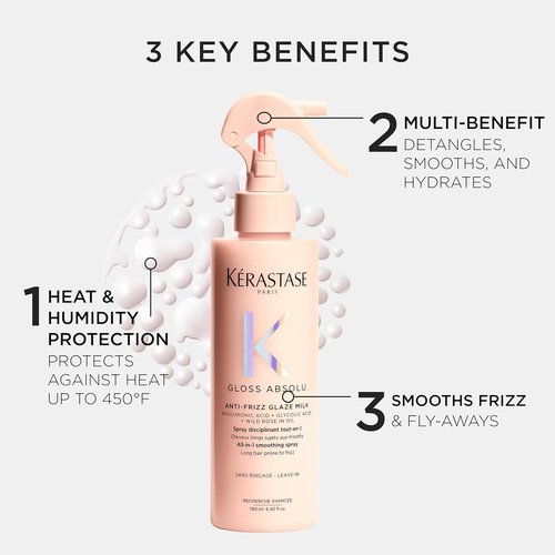 Kerastase Gloss Absolu Anti-Frizz Glaze Milk - Hydrates, Detangles & Smooths Long Hair, Heat Protection