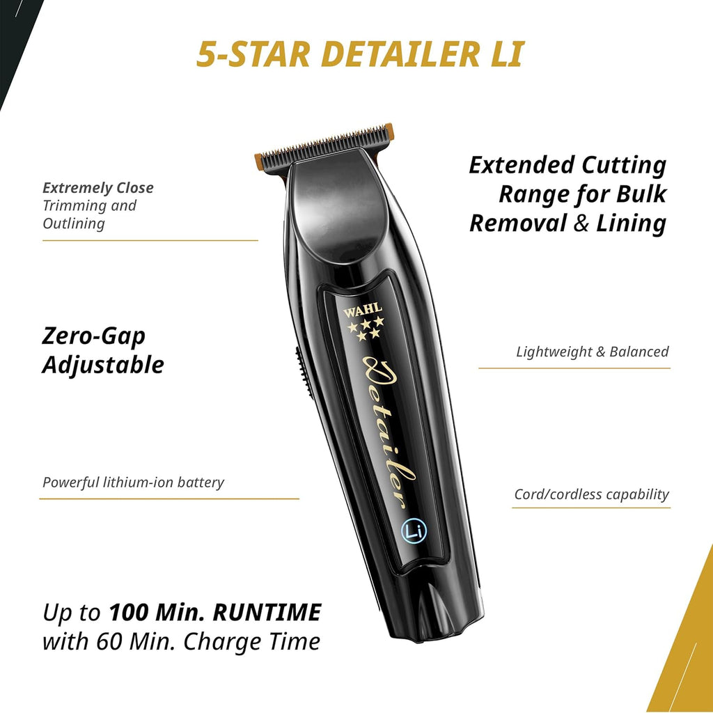 Wahl Professional Cordless Barber Combo - Magic Clip & Detailer Li with 100-Minute Lithium-Ion Battery