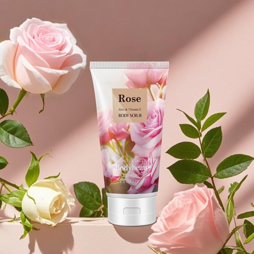 Rose Bath and Body Gift Set, 4-Piece Personal Care Collection, Shower Gel, Body Lotion, Body Mist, Exfoliating Scrub,Personal Portable Body Care Travel Set