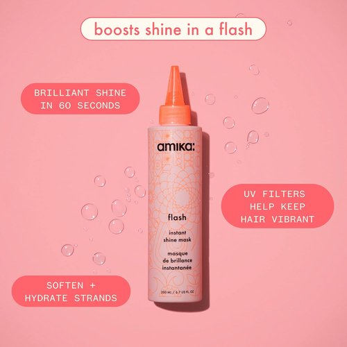 Amika Flash Instant Shine Mask - Nourishing Hair Treatment for Brilliant Shine | 8 oz