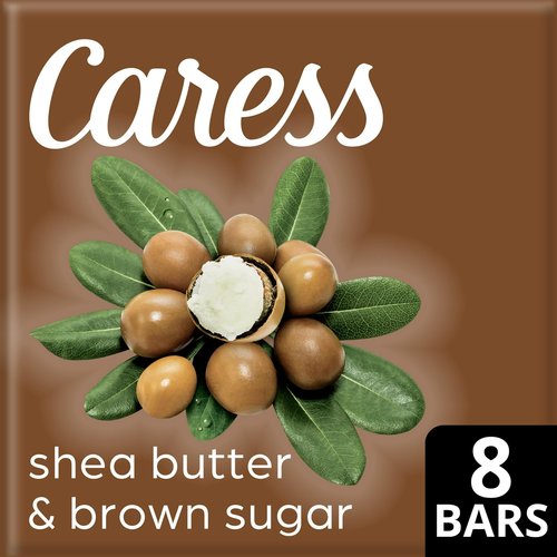 Caress Shea Butter & Brown Sugar Beauty Bar Soap, 8 Count