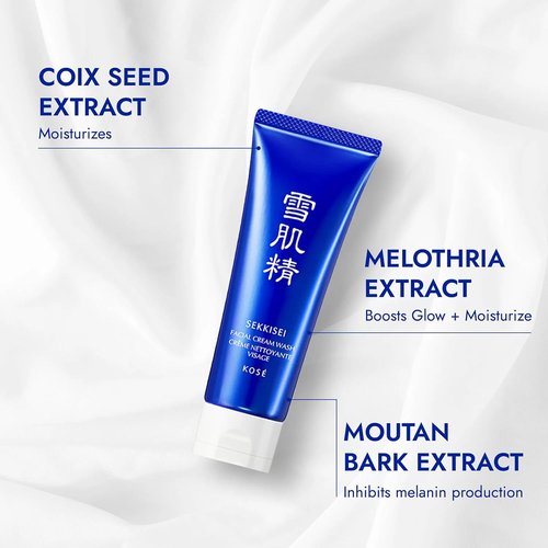 SEKKISEI Facial Cream Wash - Foaming Face Cleanser for Radiant Skin | 4.5 Ounce