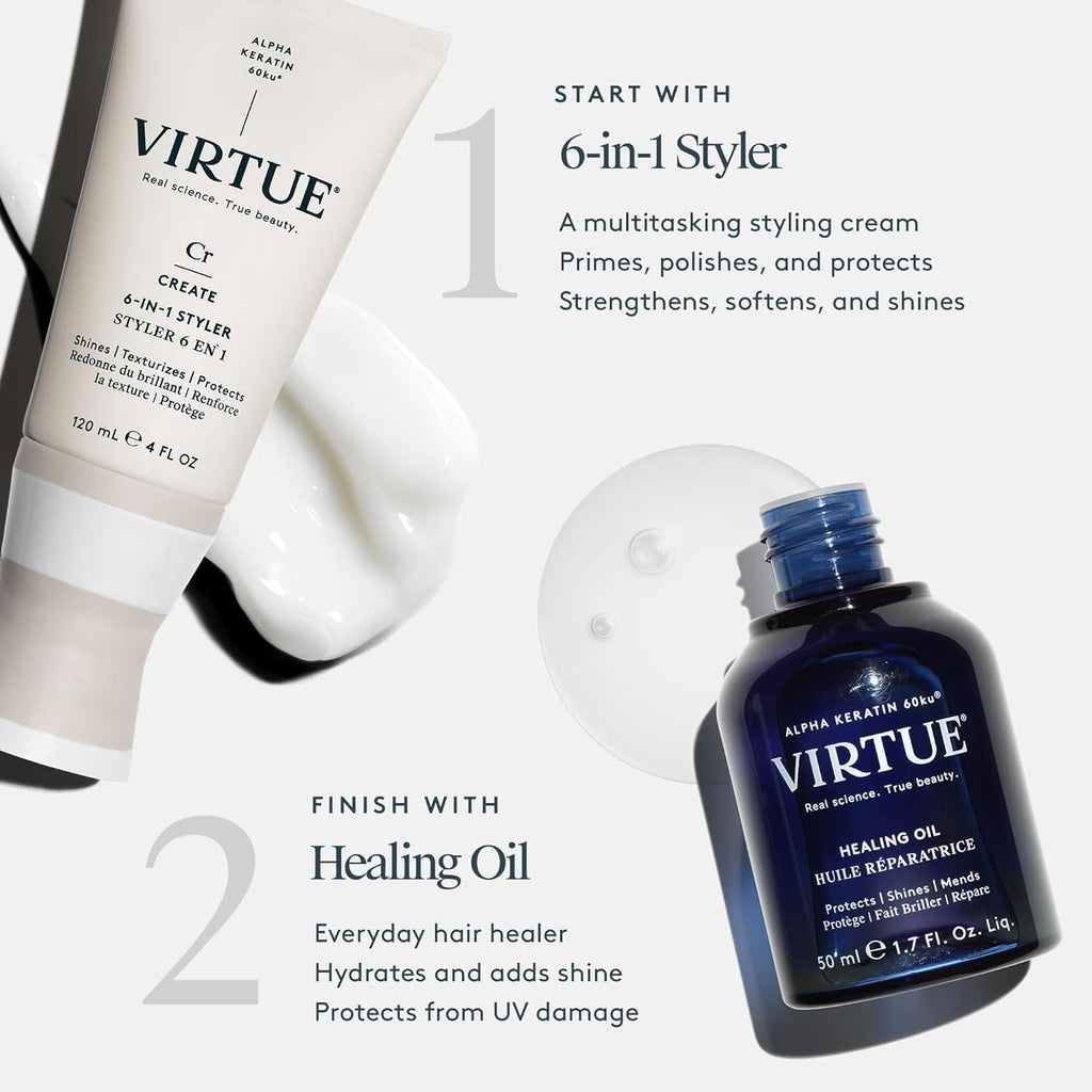 Virtue 6-in-1 Hair Styler | Versatile Styling Cream with Heat Protection for All Hair Types