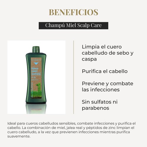 Salerm Biokera Natura Honey Scalp Care Shampoo, 1000 Milliliter