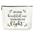 ZYQFN Inspirational Makeup Bag Cosmetic Bag, Motivational Gifts, Birthday Christmas Mothers Day Gifts For Women Mom Friends Sister Wife Grandma Aunt Daughter, The World Needs Your Light.(012)