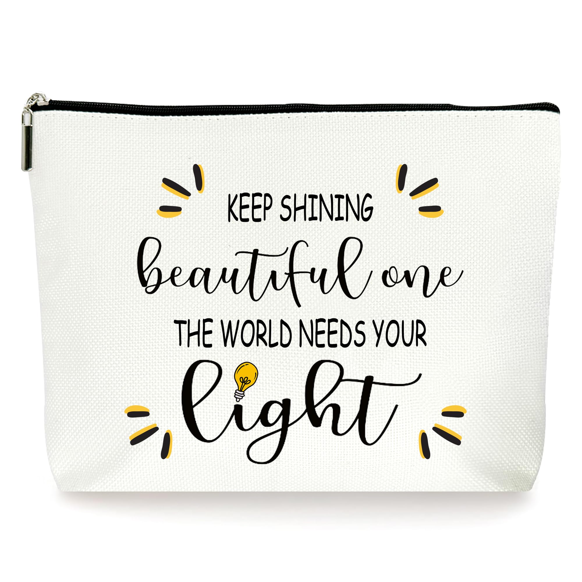 ZYQFN Inspirational Makeup Bag Cosmetic Bag, Motivational Gifts, Birthday Christmas Mothers Day Gifts For Women Mom Friends Sister Wife Grandma Aunt Daughter, The World Needs Your Light.(012)