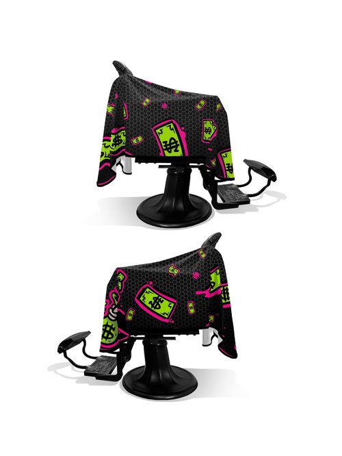 Illuzien Big Money PRO Barber Cape, Hair Cut Cape, Water-Resistant Barber Accessories, Professional (SNAP)
