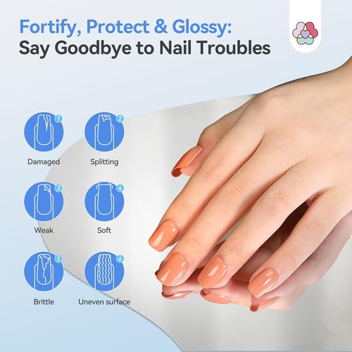 SAVILAND 3-in-1 Nail Strengthener & Top Coat - Quick Dry Clear Polish for Damaged Nails | 15ml