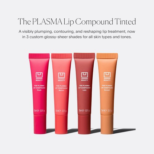 U Beauty The PLASMA Tinted Lip Compound - Hydrating Anti-Aging Lip Gloss with Hyaluronic Acid & Peptides, Bellini - 15 mL