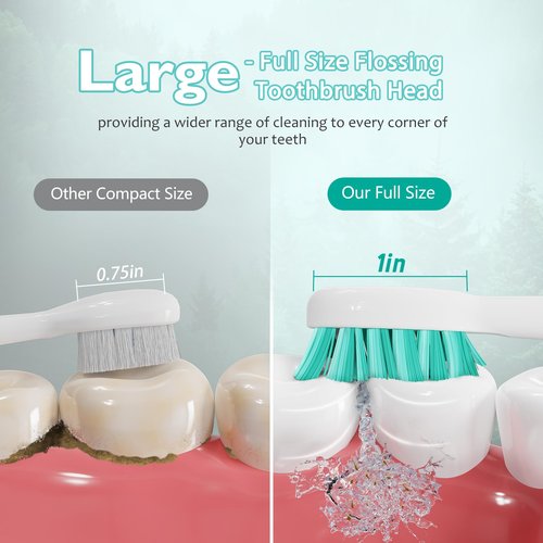 Replacement Heads for Waterpik Sonic Fusion 2.0, Extra-Large Size Flossing Toothbrush Head fit for Water pik SF-01 SF-02 SF-03 SF-04 (White, 5 Count)