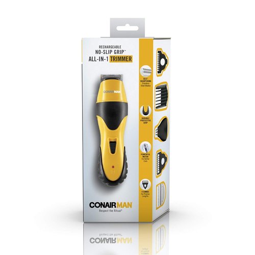 ConairMAN All-in-One Beard Trimmer - Cordless Grooming Kit for Face, Nose & Ear Hair - 6 Pieces