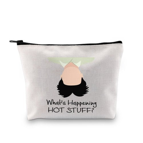 Six Candle Movie Quote Makeup Bag 80s Movie Lovers Gift What's Happening HOT STUFF Zipper Pouch (HOT STUFF)