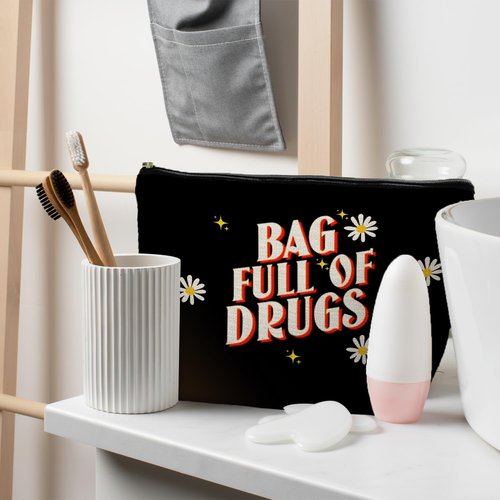 RYYCDOI Full of Drugs Funny Makeup Bag for Women, Funny Gifts for Women, Funny Gifts for Patients, Medicine Pill Drugs Cosmetic Bag Makeup Pouch for Traveling