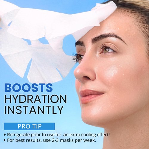 Ebanel Collagen Face Masks - 10 Pack Hydrating Sheet Masks with Hyaluronic Acid & Vitamin C | Anti-Aging & Brightening