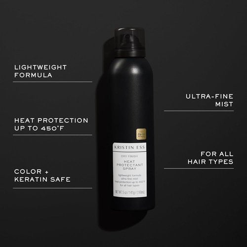 Kristin Ess Dry Heat Protectant Spray - Frizz Control & Shine Enhancer - 450°F Thermal Protection - Fresh Pear Scent (5 oz)