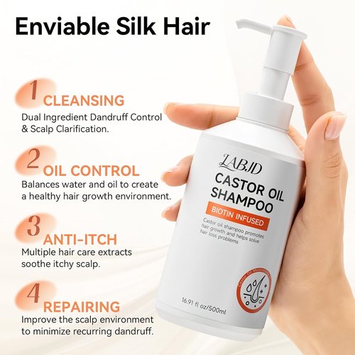 Castor Oil Shampoo & Conditioner Set - Strengthen & Restore Thin Hair | Sulfate-Free, 16.9 FL Oz