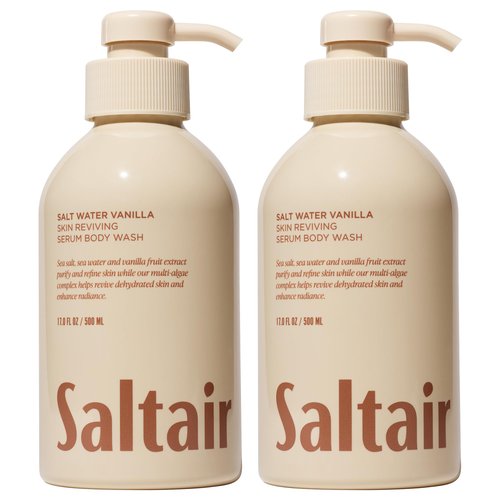 Saltair Body Wash 2-Pack – Salt Water Vanilla – Moisturizing Body Wash with Multi-Algae Complex – Scented Shower Gel for Women and Men – 2x 17oz – Vegan, Cruelty-Free, Paraben-Free