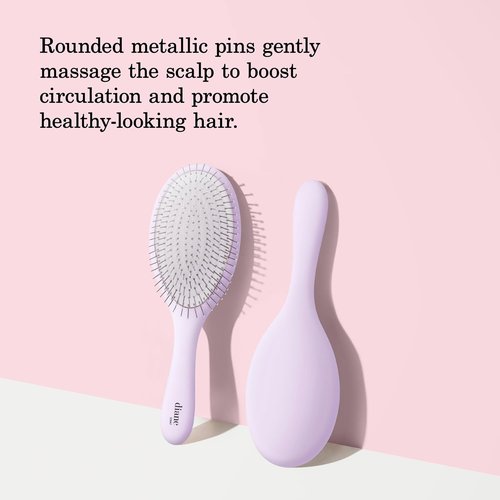 Diane Metallic Pin Detangler Hair Brush - Anti-Static Brush for Wet or Dry Hair, Gently Massages Scalp & Smooths Frizz