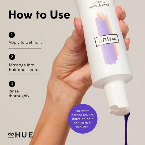 dpHUE Cool Blonde Shampoo - 8.5 oz | Neutralize Yellow & Brassy Tones - Color Safe & Sulfate Free
