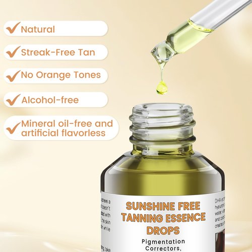 PIPIGE Sunless Tanning Drops – Natural Glow Self Tanner Serum with Hyaluronic Acid & Vitamin E – Fragrance Free & Cruelty Free, Lightweight Bronze Formula for Face & Body