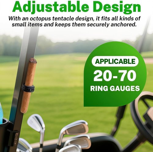 Dominant Magnetic Cigar Holder - Universal Cigar Clip with Strong Magnet & Elastic Silicone | Fits Golf Carts, Boats & Metal Surfaces (2 Pack - Blue & Black)