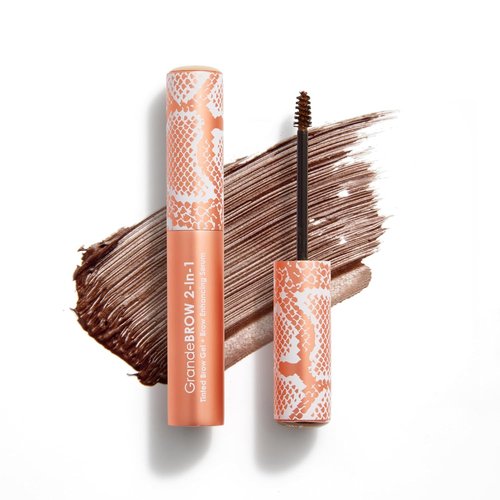 Grande Cosmetics GrandeBROW Tinted Brow Gel & Enhancing Serum - Thicker, Darker Brows with Castor Oil & Mini Fibers