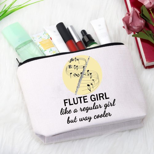 GJTIM Flute Player Gift Flute Lover Gift Marching Band Flutist Makeup Bag Travel Zipper Pouch for Flutists (Flute Bag)