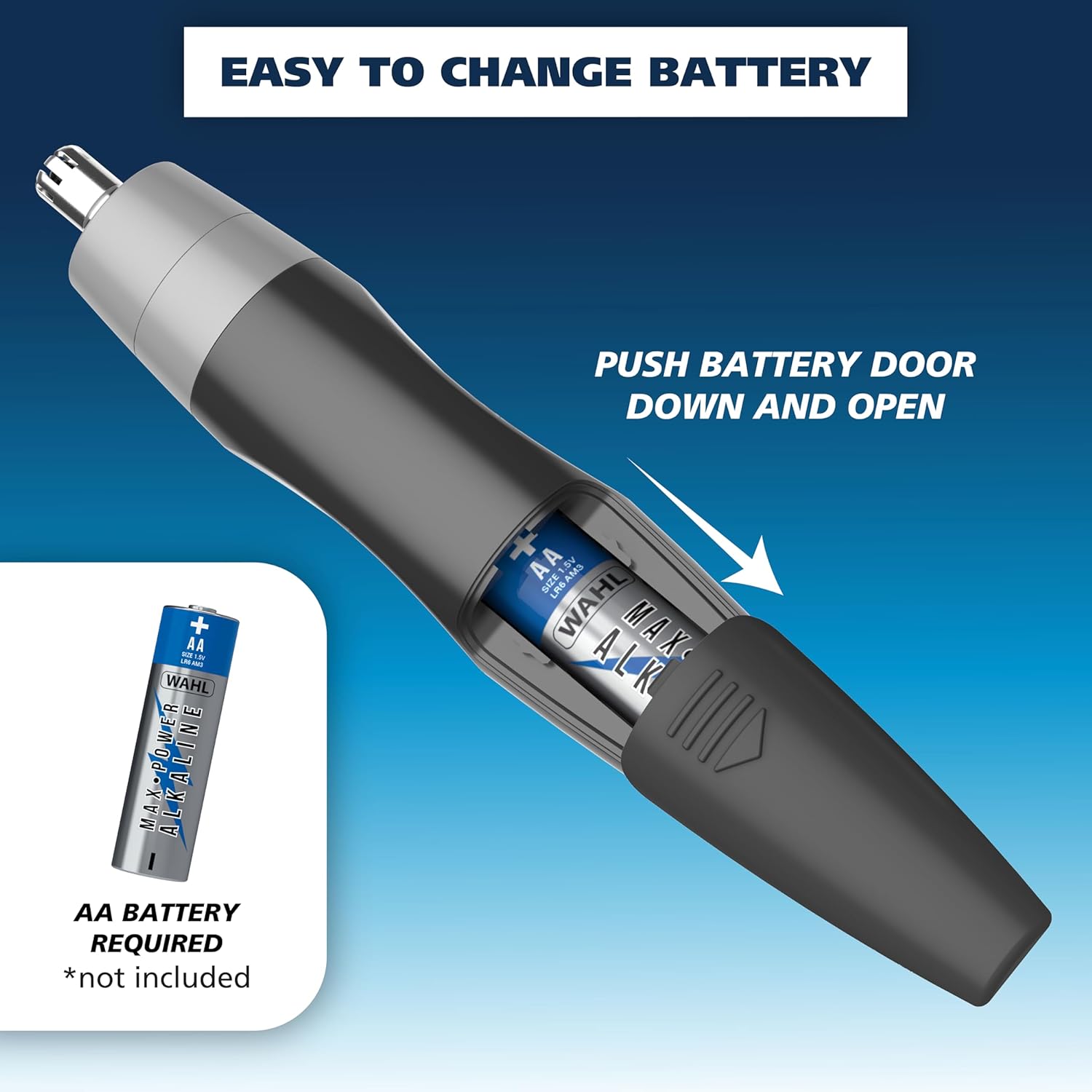 Wahl Precision Ear and Nose Hair Trimmer - Battery Operated, Hygienic Rinseable Blade, Travel-Friendly | Model 3026462