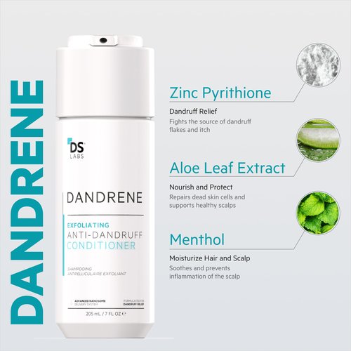 DS Labs Dandrene Dandruff Conditioner, 205mL - for Itchy, Flaky Scalp, Moisturizing Conditioner with Aloe Vera, Supports Scalp Health & Oil Control, For Seborrheic Dermatitis & Psoriasis