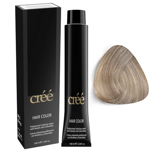 Cree Professional 10.11 - Intense Ash Lightest Blond Permanent Hair Color - Long-Lasting Gray Coverage | 100ml