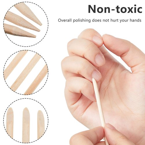 Maitys 500 Pcs Orange Wood Sticks for Nails 4.53 Inch Double Sided Wooden Cuticle Pusher Sticks Disposable Orangewood Nail Stick Manicure Pedicure Tool Wax Stick for Waxing for Home and Salon