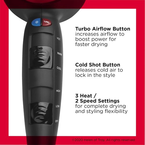 REVLON Turbo Hair Dryer - 1875 Watts for Maximum Shine & Fast Drying | Sleek Silver Finish