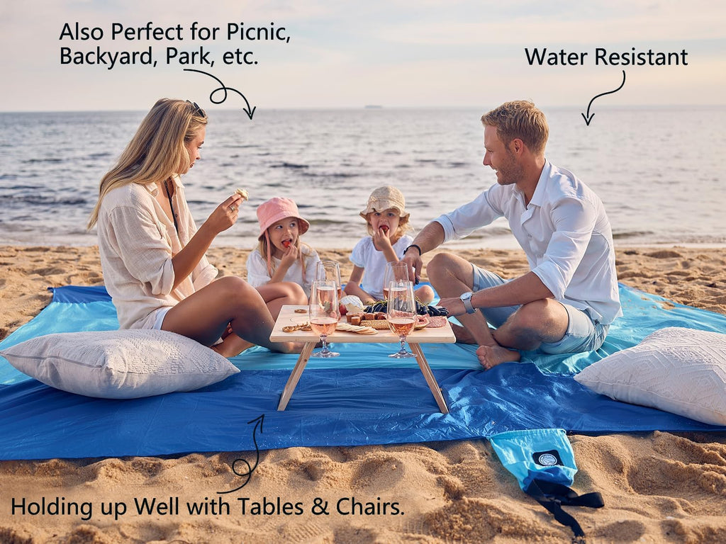 WEKAPO Beach Blanket - Extra Large Sandproof & Waterproof Mat | Quick-Drying for Picnics, Camping & Vacations