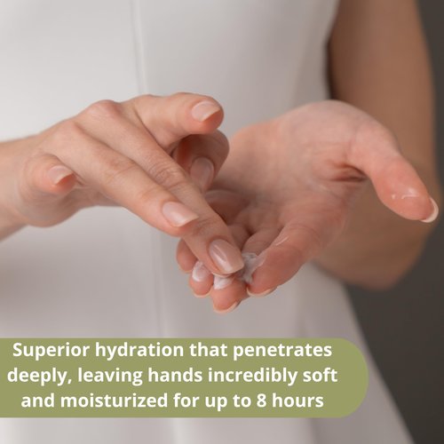 Solar Bay Hand Cream for Dry Cracked Hands-Shea Butter & Jojoba Oil-Moisturizing Lotion for Extremely Dry Skin, Fingertip & Cuticle Care-Vitamin E & Panthenol-For Women & Men-Airless Pump Bottle