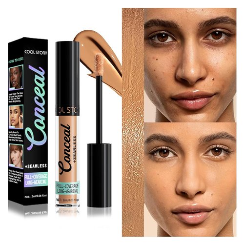 Skiennix Full-Coverage Liquid Concealer - Long-Wearing, Buildable Medium Coverage | 0.06 Fl Oz (Warm Tan)