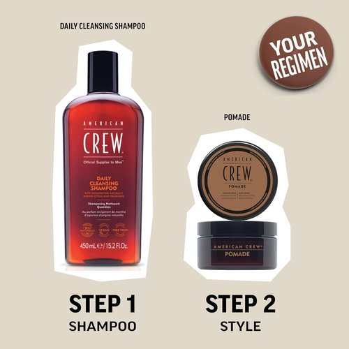 American Crew Pomade - Strong Hold & High Shine Hair Styling Product for Men | 3 oz