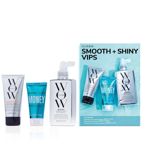 COLOR WOW Smooth + Shiny VIPs Kit - Ultimate Hair Care Set for Glossy, Frizz-Free Locks