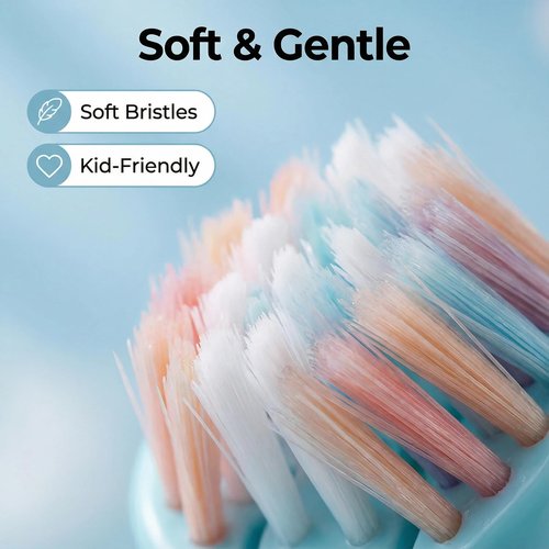 Lnncdsc Toddler Toothbrush 4 Pack, Ultra Soft Bristles Kids Toothbrush for Ages 3-12 Years, 3-Sided Design with Tongue Scraper, Non-Slip Handle,Colorful Oral Care Set for Boys & Girls. (4)