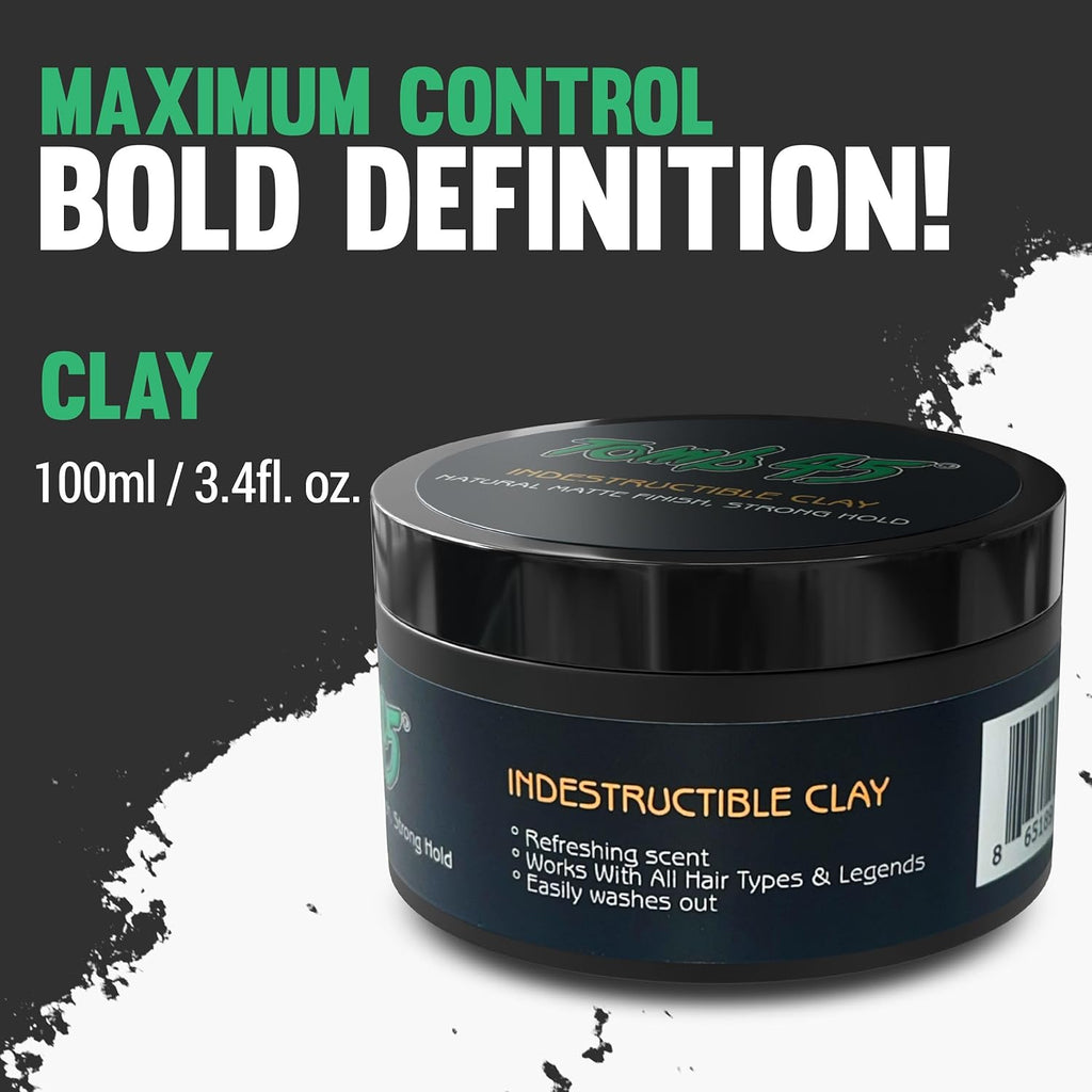 Tomb45 Indestructible Hair Clay - High Strong Hold & Matte Finish Hair Styling Product