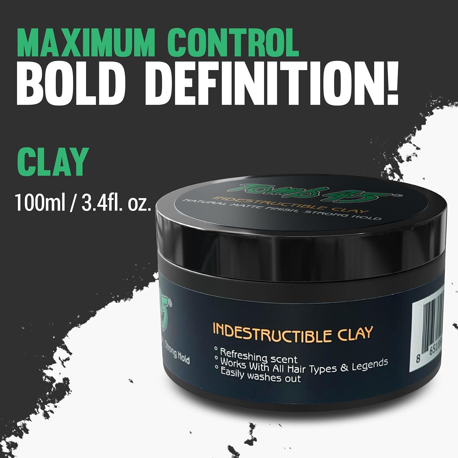 Tomb45 Indestructible Hair Clay - High Strong Hold & Matte Finish Hair Styling Product