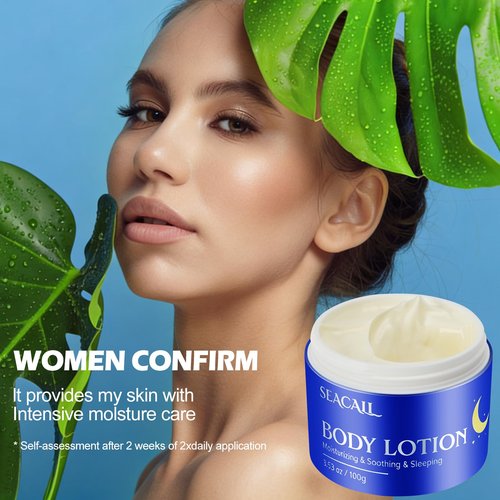 Seacall Body Lotion with Deep Moisturizing, Body Moisturizer Cream for Repair Dry Skin, Non-Greasy & Fast Absorbing, Fragrance-Free
