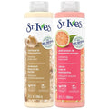 St. Ives Body Wash Variety 2-Pack, Soothing Oatmeal & Shea Butter + Exfoliating Pink Lemon & Mandarin Orange, 100% Natural Extracts, Cruelty-Free, 22 Oz Ea