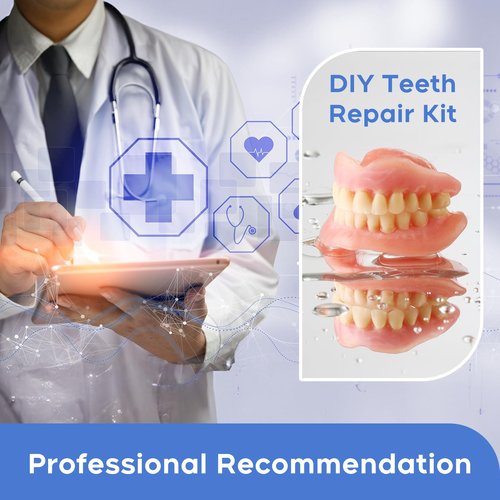 Denture Do it Yourself Full Set of Top and Bottom Fake Teeth, for Improve Smile, DIY Kit Easy and Convenient, Fake Teeth Repair Missing Teeth, Protect Your Teeth -0205