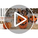 Halloween Ceramic Pumpkin Utensil Holder - Orange Halloween Kitchen Decor